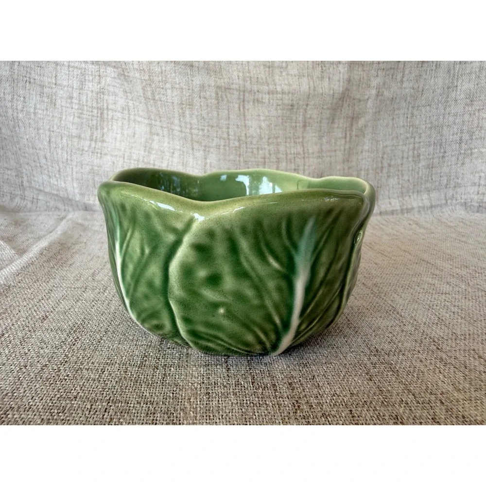 Bordallo Pinheiro Cabbage Leaf Planter Small Green Excellent Cachepot Limited